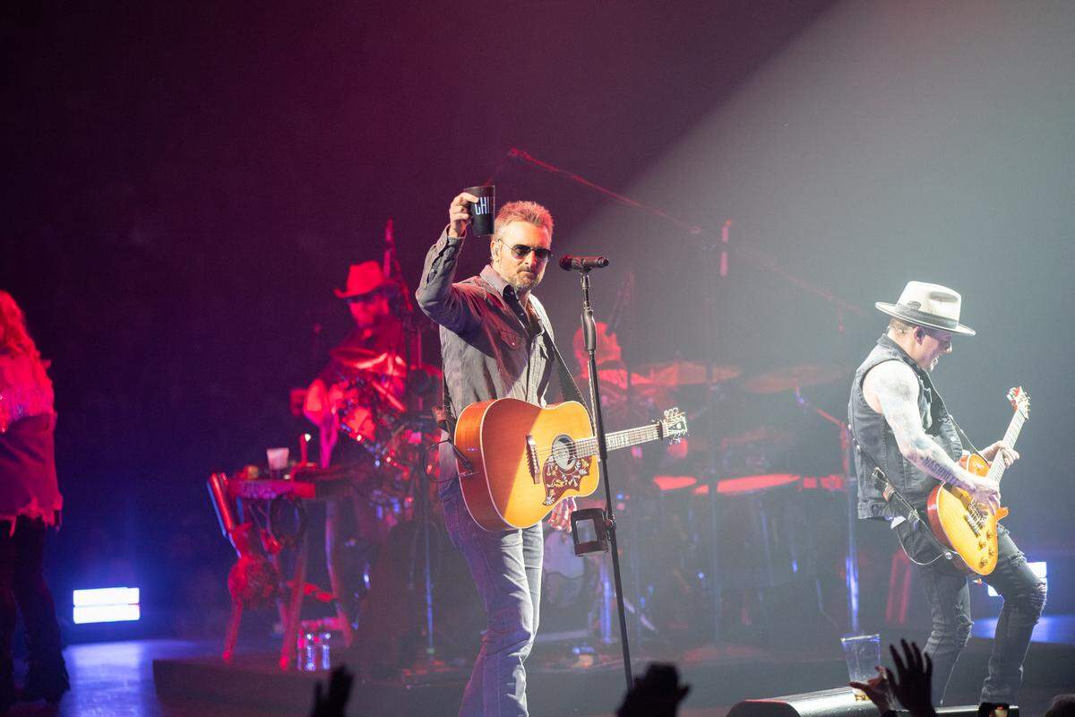 Eric Church at Spectrum Center in Charlotte on Saturday night during his “The Gather Again Tour.”