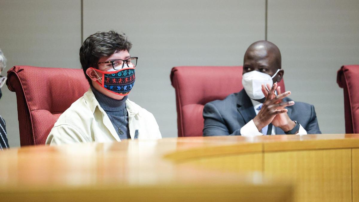 Juan Torres Muñoz attends his first school board meeting in Charlotte, on Jan. 11, 2022.