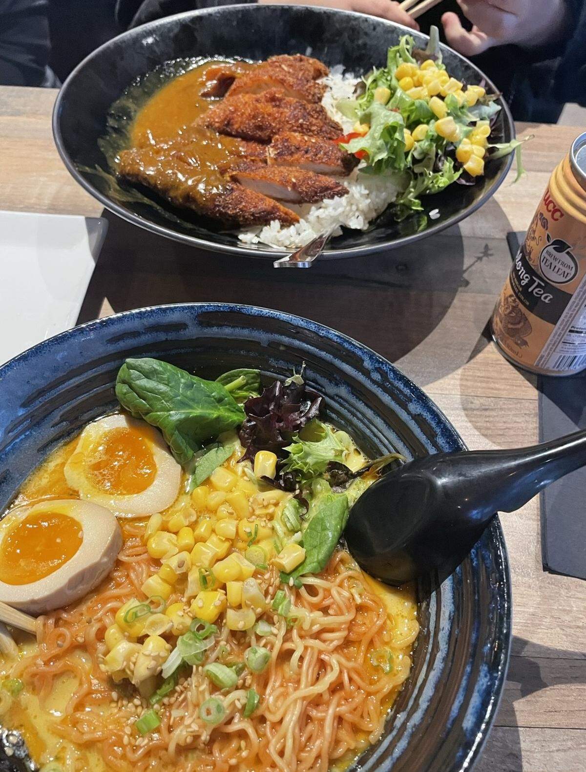 YUME Ramen Sushi & Bar’s Thai Coconut Curry Ramen and Curry Don w/ Chicken.