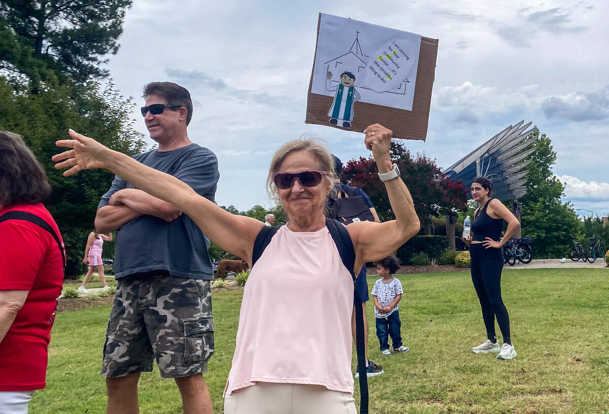 Hundreds of people gather in south Charlotte to protest the sale of the Morrison Family YMCA to a church.