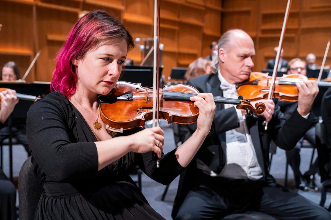 WDAV often plays music by the Charlotte Symphony Orchestra. Seen here is violinist Kari Giles, assistant concertmaster for the symphony.