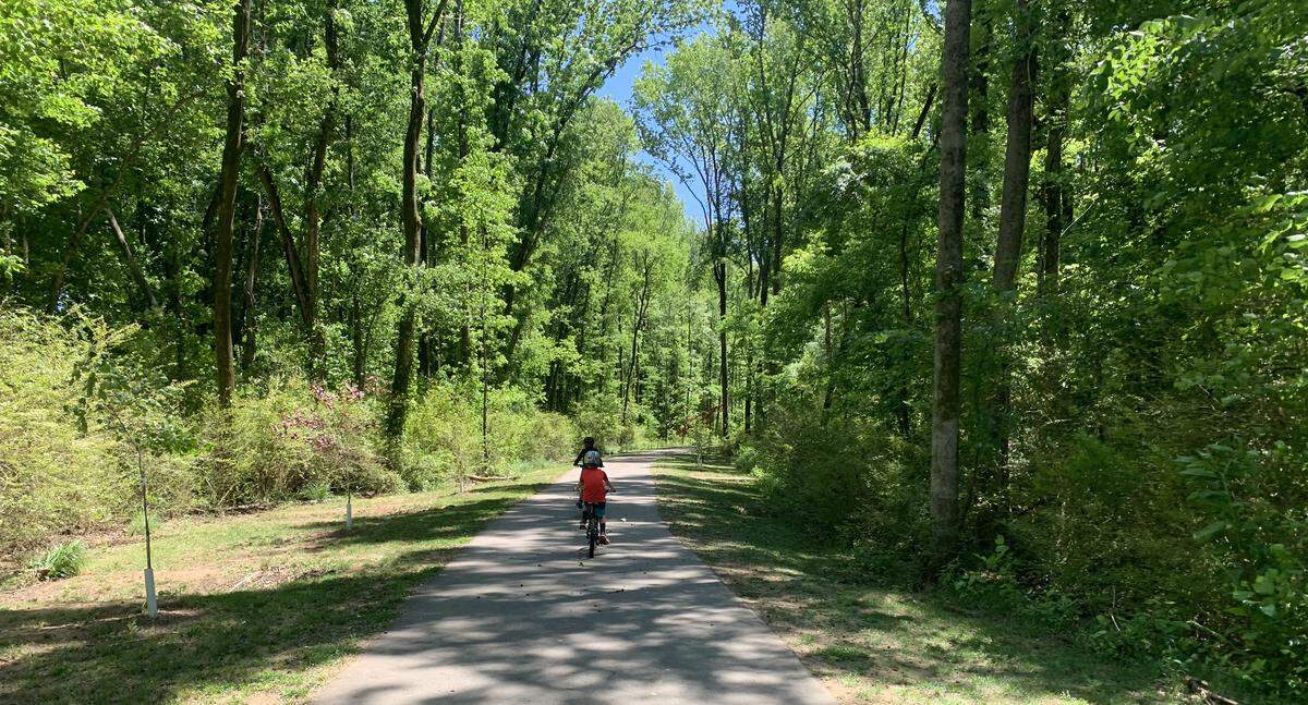 The Briar Greek Greenway is accessible for bikes, as well as pedestrians.