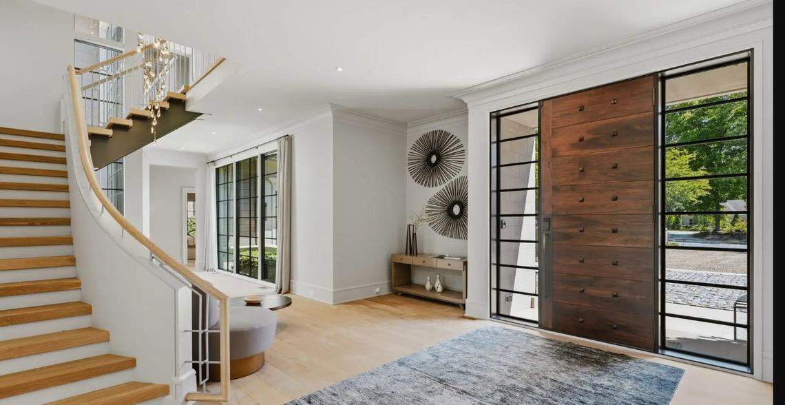 Shown is the main foyer of the Lebdas’ Quail Hollow mansion.