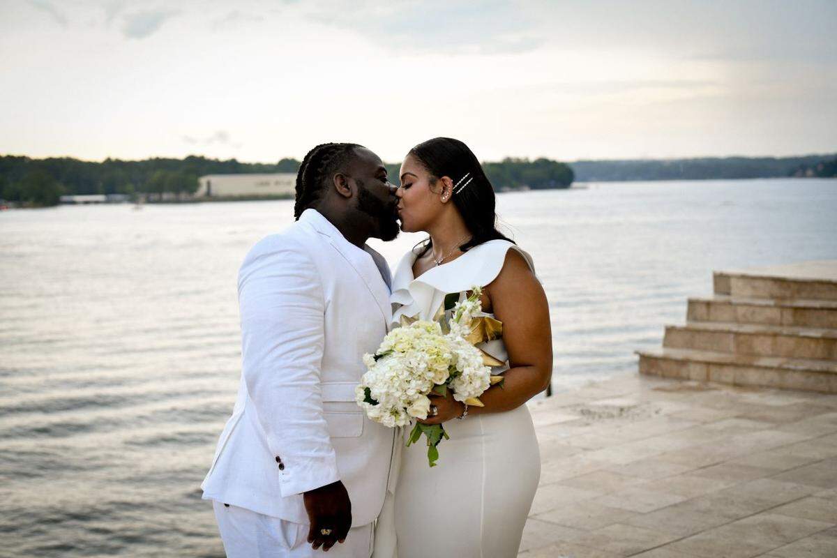 Though the couple planned to get married in Key West, they were still able to celebrate the special day in a mansion on the water.