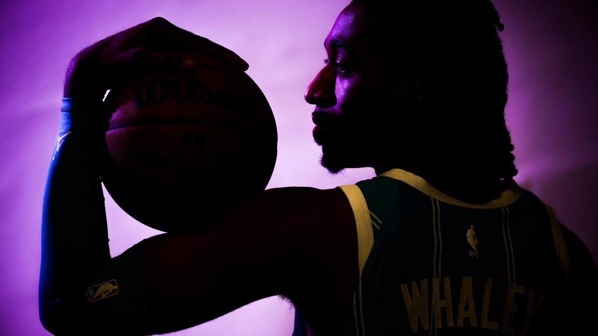 Charlotte Hornets forward Isaiah Whaley poses for a portrait during media day at Spectrum Center in Charlotte, N.C., Monday, Sept. 26, 2022.