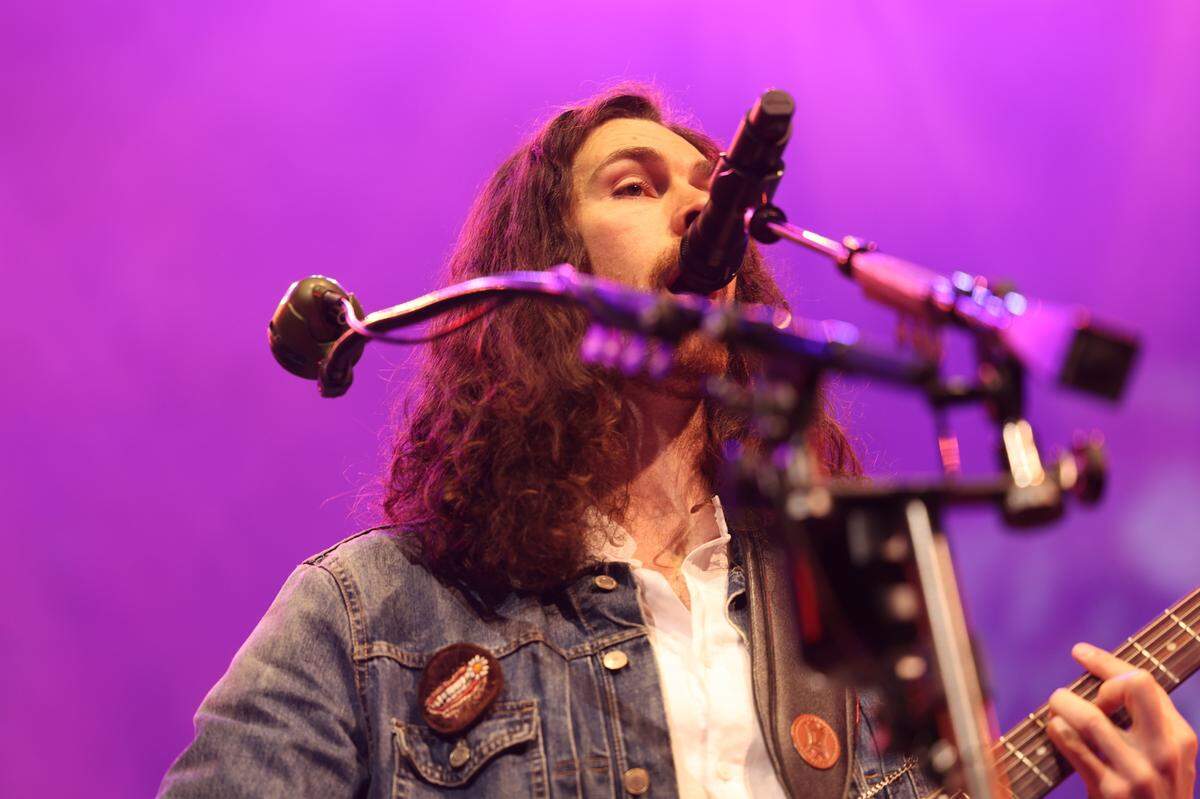 Hozier performs at PNC Music Pavilion in Charlotte on Tuesday night.
