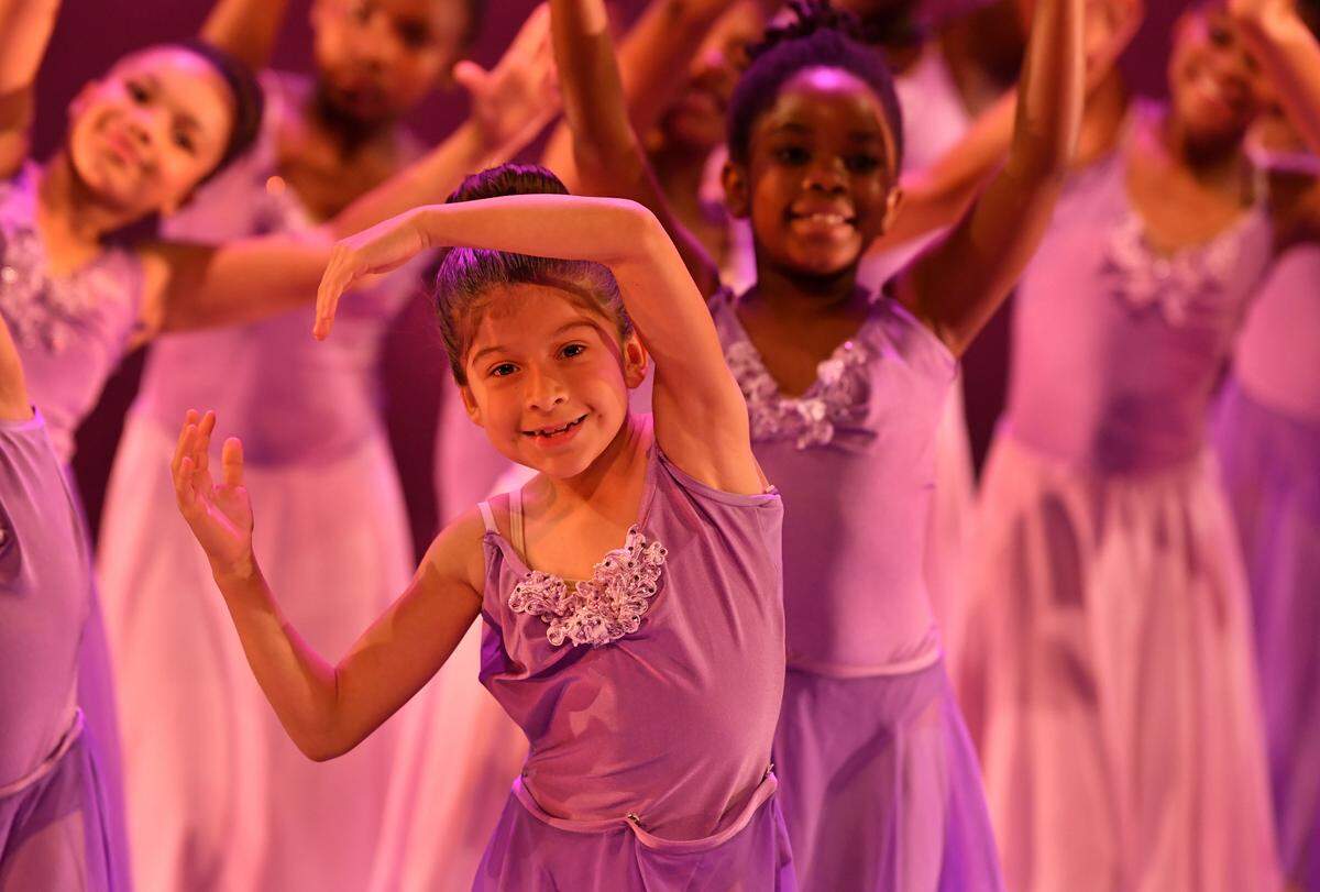 Students perform in the 2019 end-of-year Reach performance, which took place May 5. Reach is Charlotte Ballet’s scholarship dance program and more than 1,000 young dancers have participated over the years.