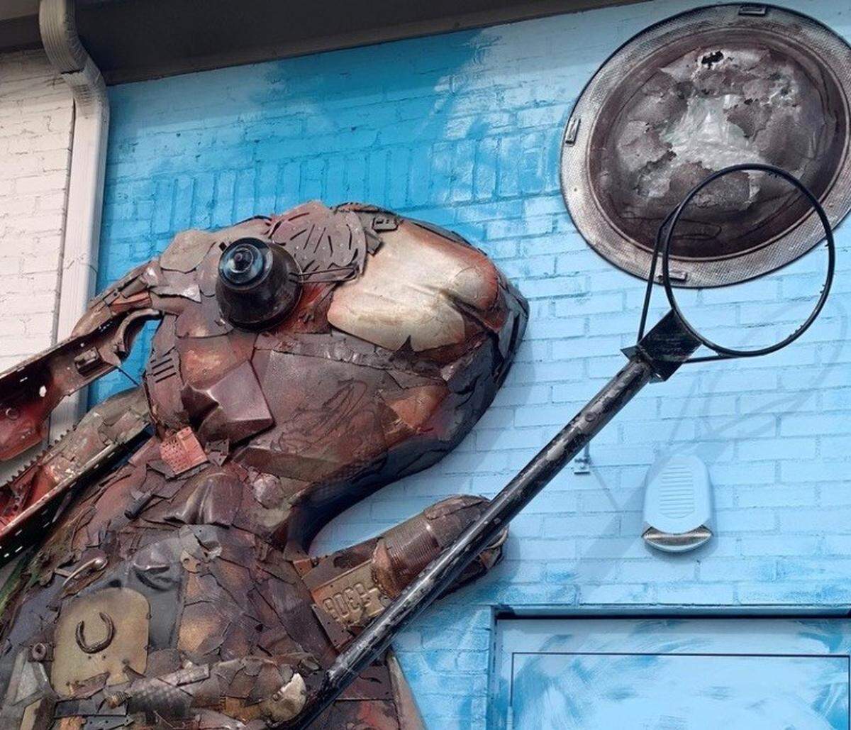 This 12-foot-tall bunny mural needs a name.
