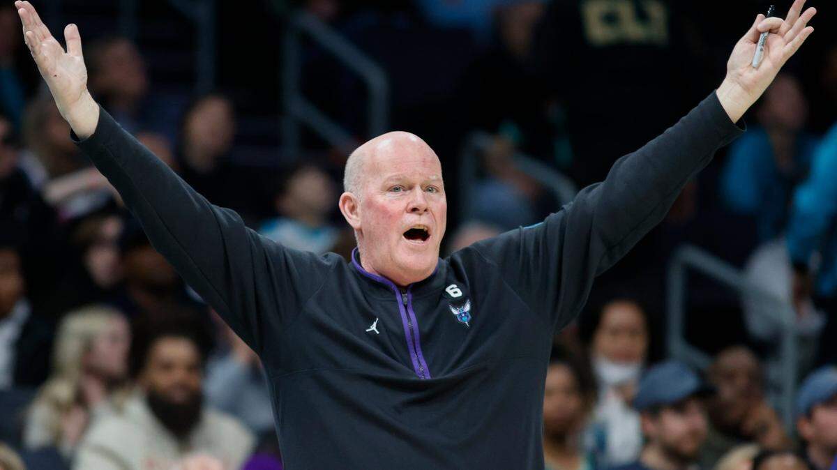 Charlotte Hornets head coach Steve Clifford reacts during the second half of an NBA basketball game against the Miami Heat in Charlotte, N.C., Sunday, Jan. 29, 2023. Charlotte won 122-117. (AP Photo/Nell Redmond)