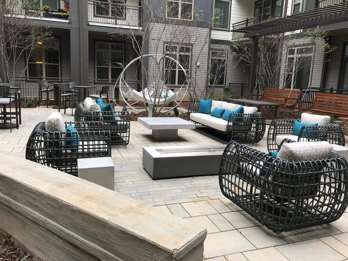 A “social courtyard” at the Arlo apartment complex.
