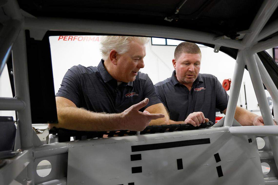 December 10, 2024. Photoshoot at RWR in Concord, N.C., with team owner Rick Ware (left) and Tim Brown (right). Brown make his NASCAR Cup Series debut at The Clash at Bowman Gray on Sunday, February 2, 2025.