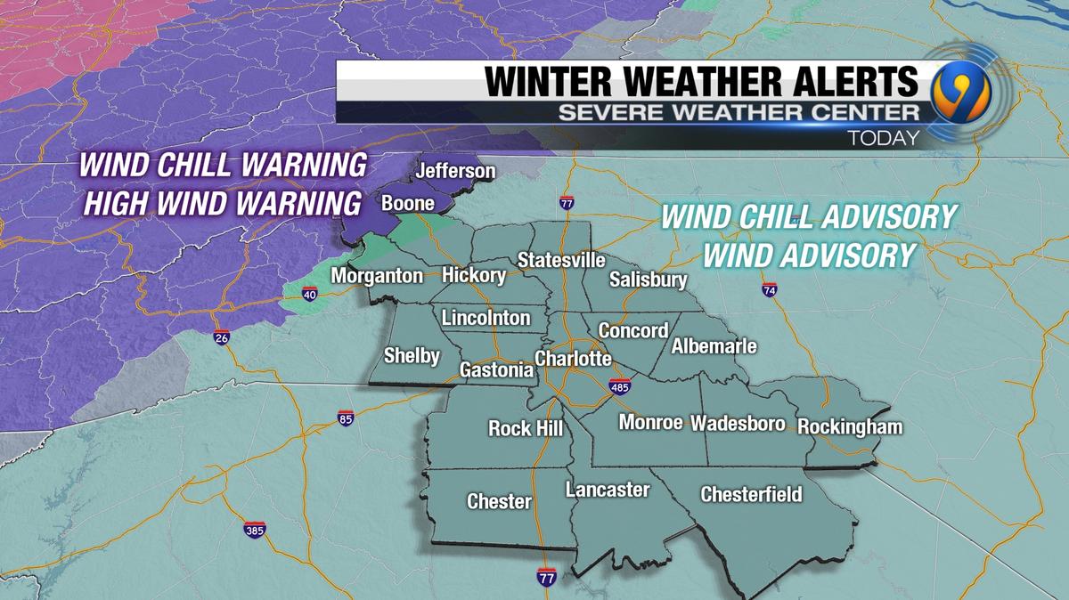 WSOC, The Charlotte Observer’s news partner, Winter Weather Alerts on Friday, Dec. 23, 2022.