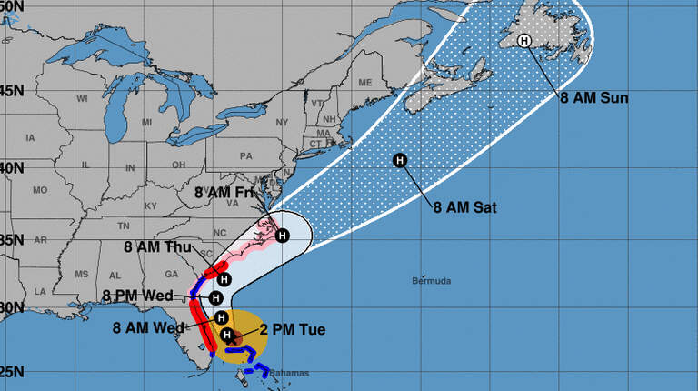 Hurricane Dorian is picking up speed and size as it turns toward the Carolinas