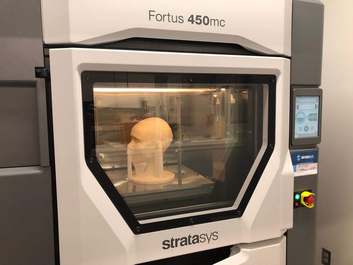 Jacuzzi and his team 3D printed a human head to replicate an average-sized female nurse for medical professionals at Wake Forest to test and refine face protection alternatives for treating COVID-19.
