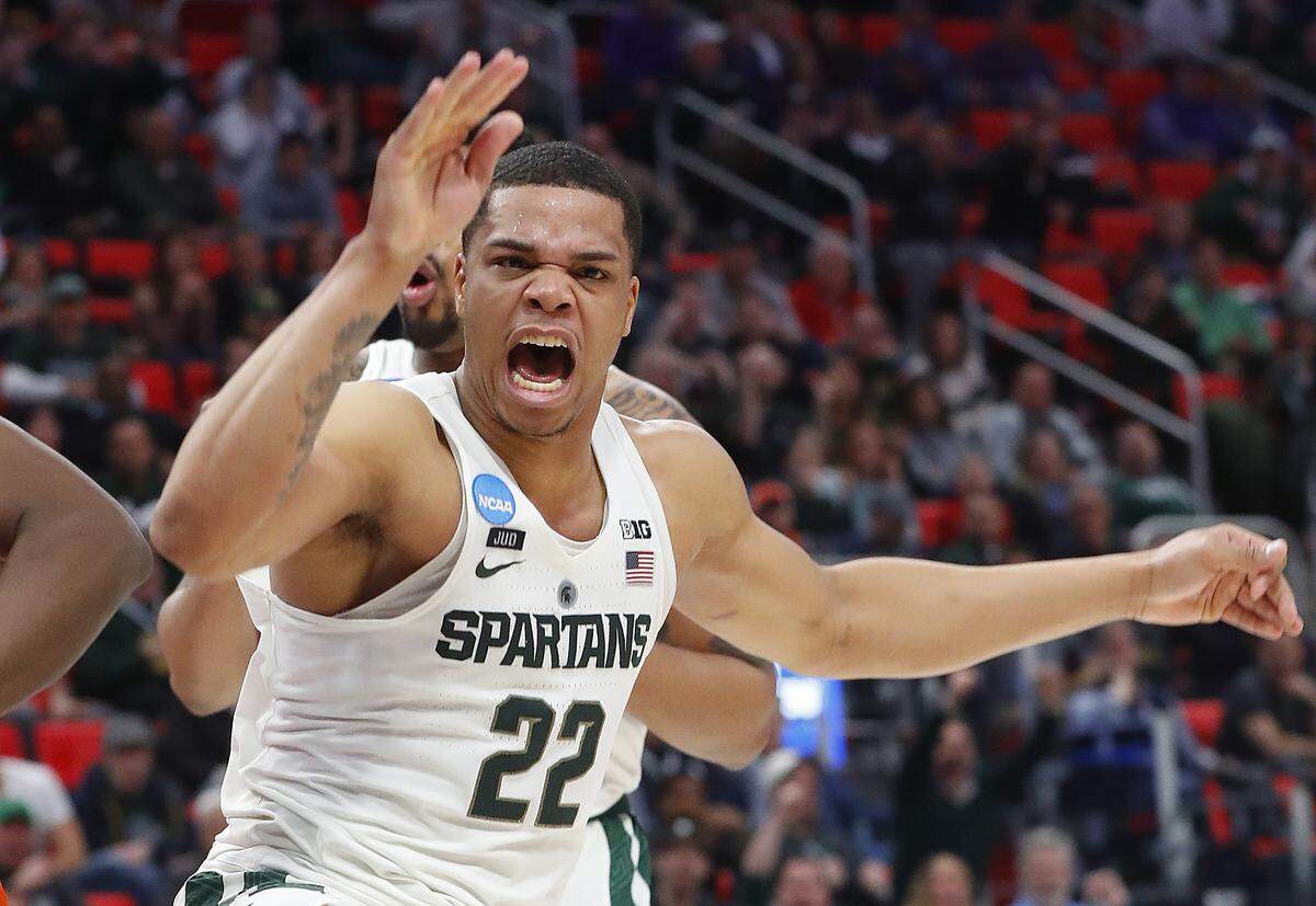 Michigan State's Miles Bridges (22) might not have the body to match his skillset, which is focused inside, at the NBA level. But he was a productive college player for the Spartans.