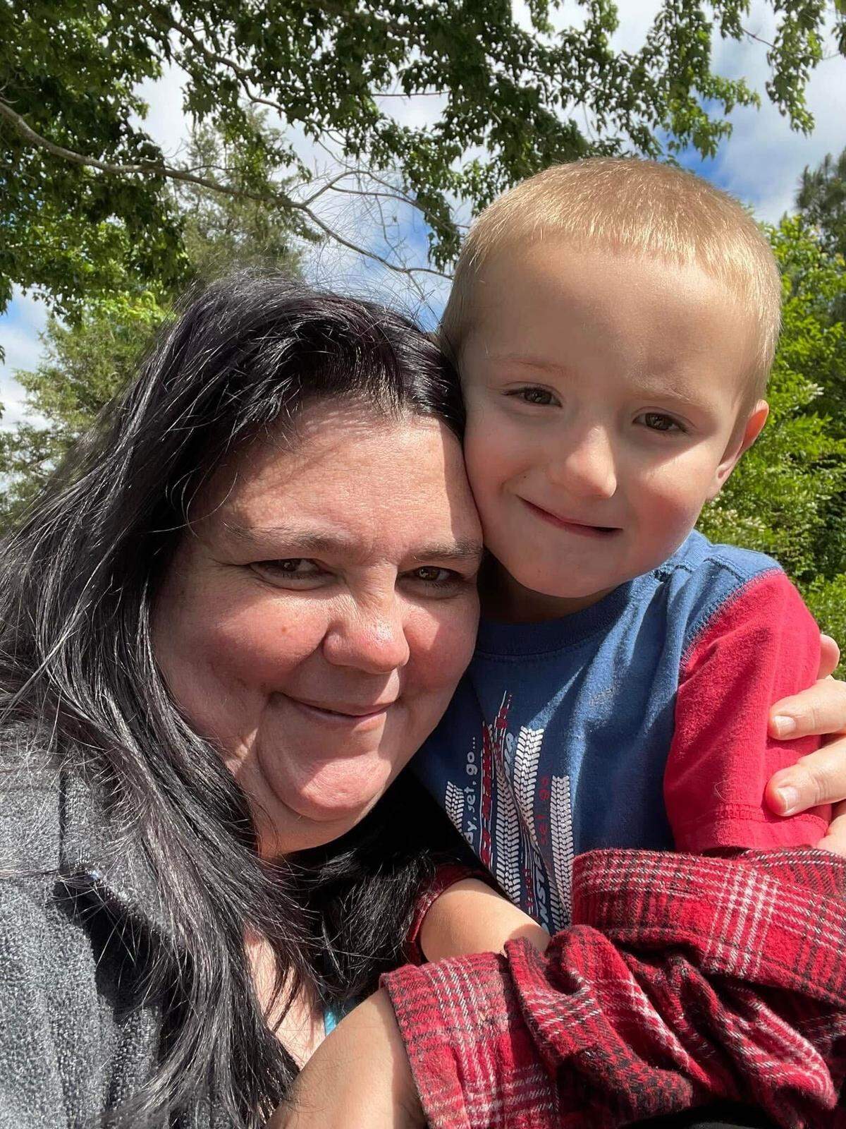 April Willis with her nephew, Kamron Wood, 8, who loved cars and Hot Wheels. He was killed in Saturday’s crash.