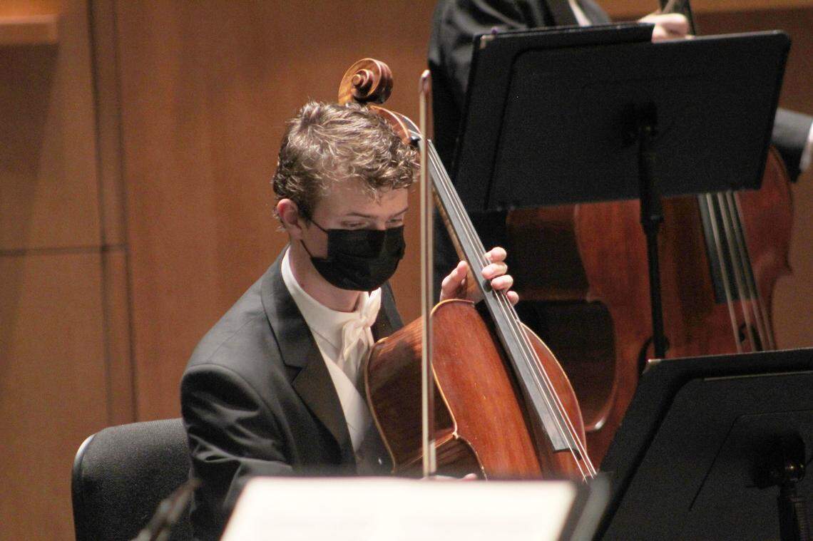 Drew Dansby is a full member of the Charlotte Symphony Orchestra as an acting section cellist for one season, and is playing alongside people who were his one-time teachers.