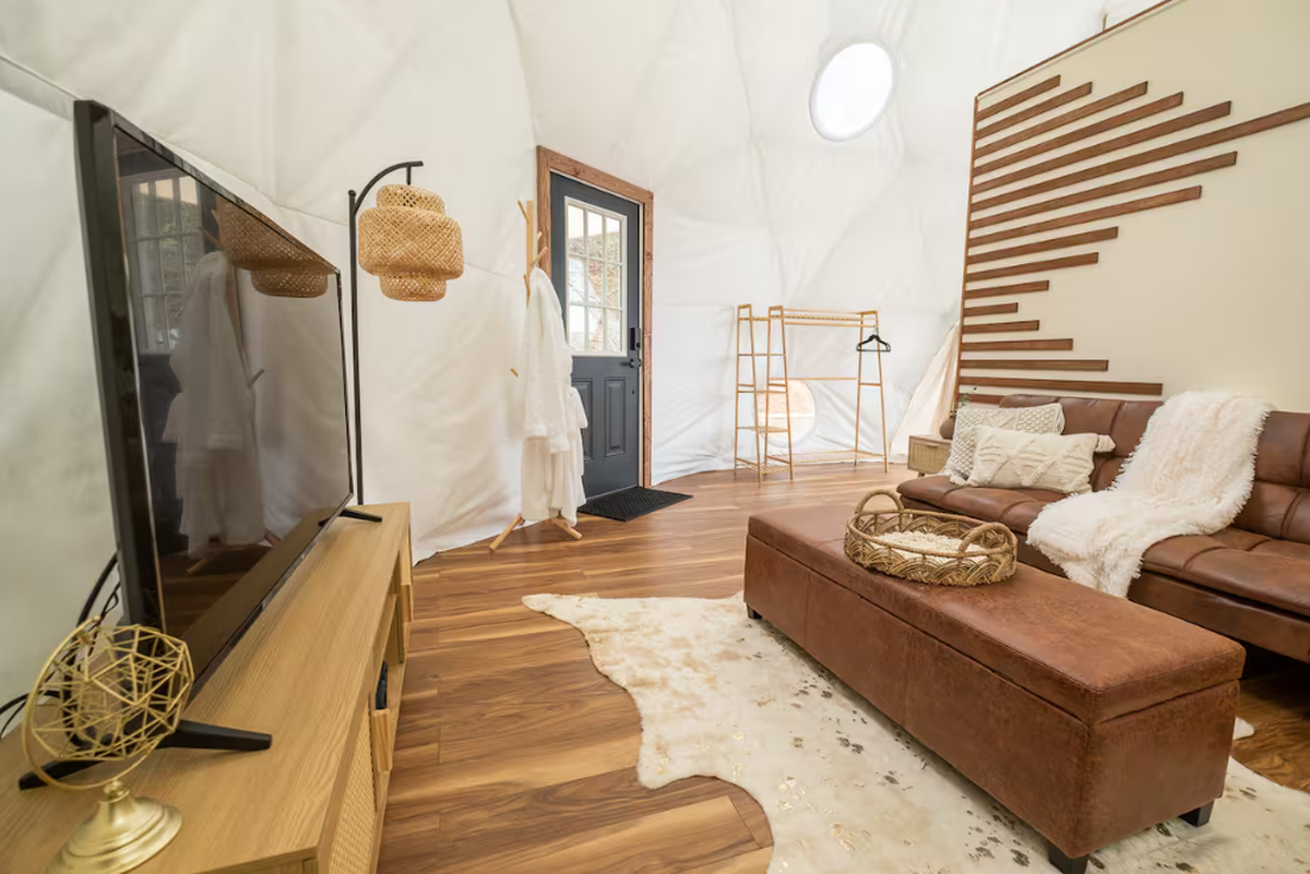 The “Smoky Mtn Dome” Airbnb in Whittier, NC.