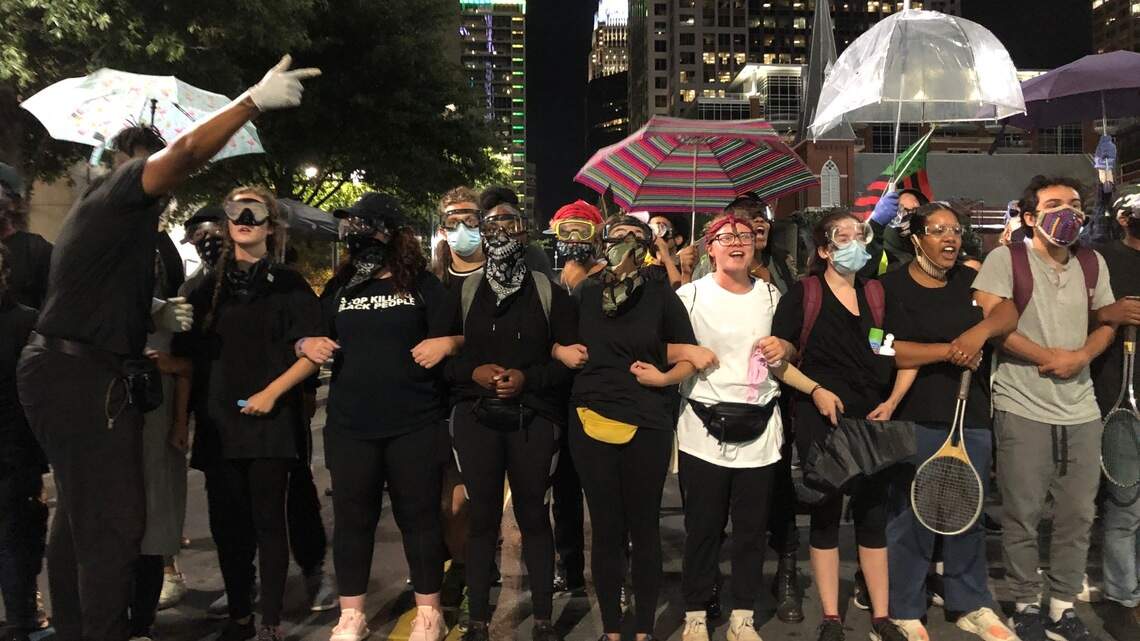 Protesters chant ‘No RNC in CLT’ during 2nd night of marching in uptown Charlotte