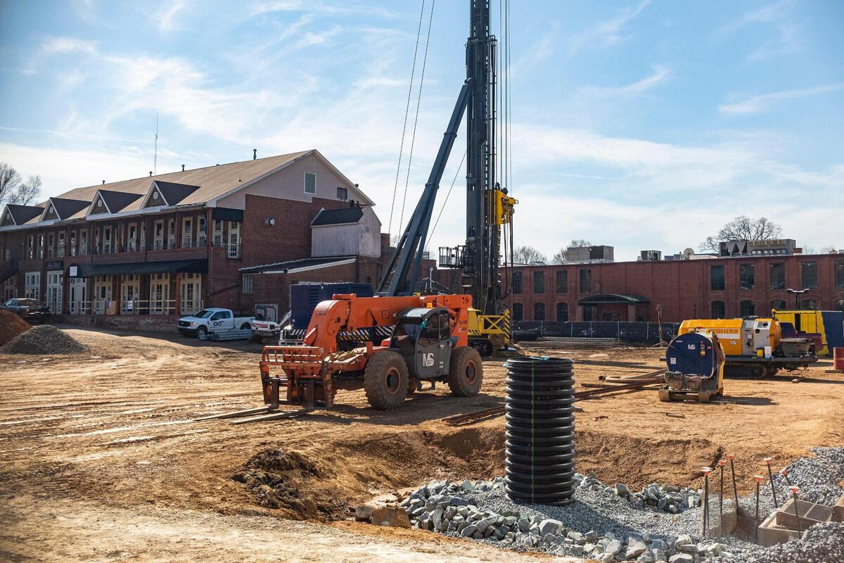 Construction is underway at 110 East, a planned 23-story office tower in the heart of South End. In recent years, South End has doubled its top-tier office space, one of only two submarkets in the country to do so.