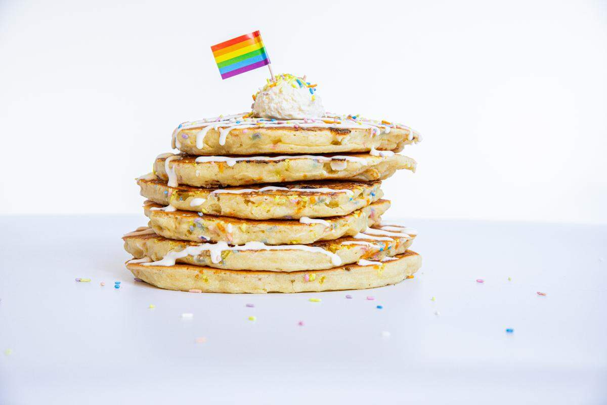 Snooze will donate 100 percent of all Pride Pancake sales to The Trevor Project, the world’s largest suicide prevention and crisis intervention organization for LGBTQ young people.