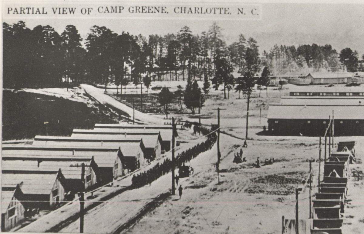 Partial View of Camp Greene. The YMCA of Greater Charlotte helped provide books, stationary and more to soldiers training at the camp during World War I. - Camp Greene Charlotte Observer File Photo