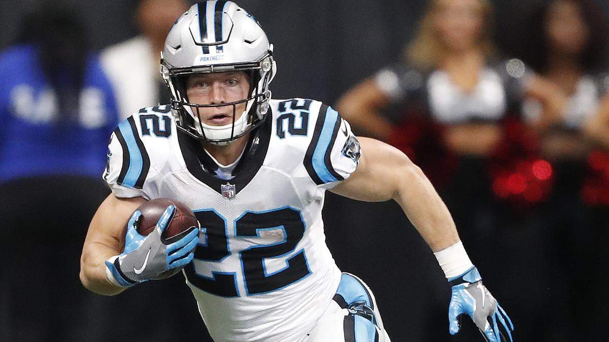 Carolina Panthers running back Christian McCaffrey had 14 catches against Atlanta Sunday, tying a 13-year-old team record set by Steve Smith. McCaffrey currently ranks second in the NFL in receptions.