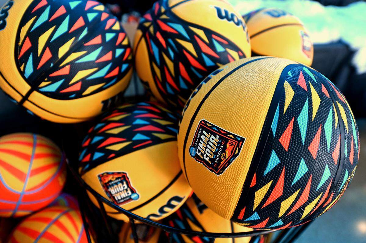 Final Four logo basketballs are available for fans attending the 2024 NCAA Men’s Basketball First/Second Rounds at Spectrum Center in Charlotte, NC on Wednesday, March 20, 2024. Games for the tournament begin on Thursday, March 21, 2024 and conclude on Saturday, March 23, 2024.
