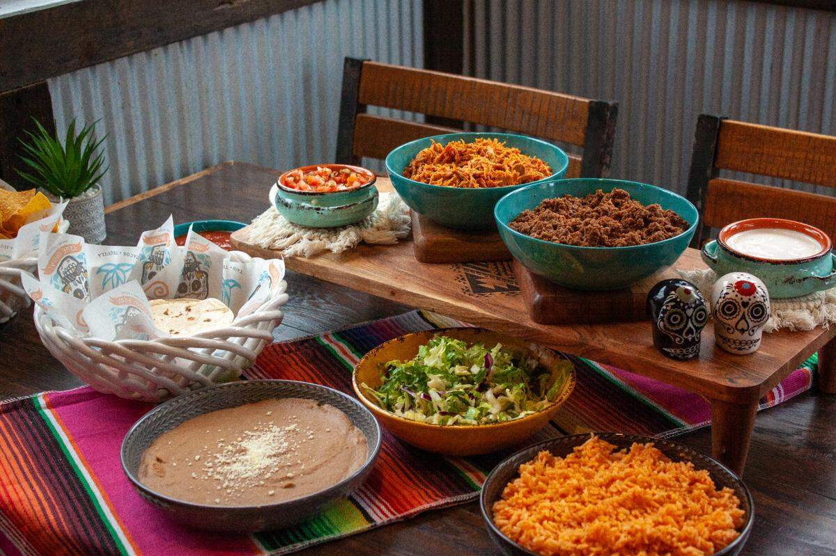 Que Onda’s Gringo Tacos family meal serves four to five people.