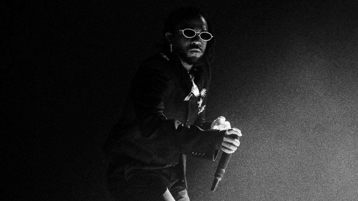 Kendrick Lamar performs at Spectrum Center in Charlotte on Tuesday night.