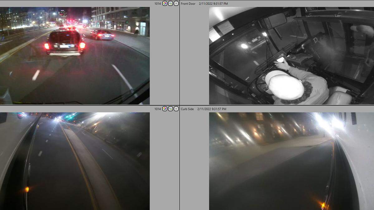 The Honda Pilot driven by the accused shooter (pictured top left) pulled in front of the bus driven by Charlotte CATS driver Ethan Rivera (shown at the wheel, pictured top right), just before an angry shouting dispute between the two men. Moments after, Rivera was shot and killed.