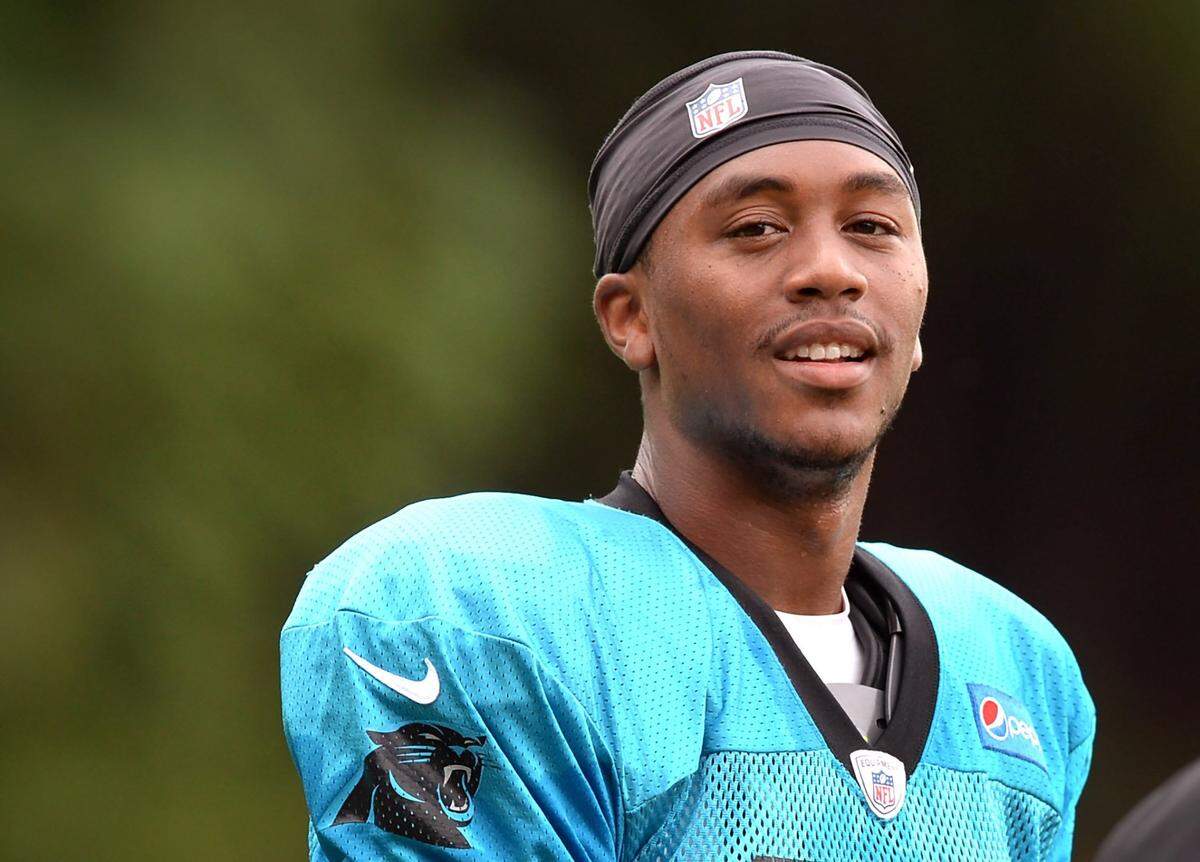 FILE: Carolina Panthers wide receiver Damiere Byrd during practice on Thursday, August 2, 2018 at Wofford College in Spartanburg, SC.
