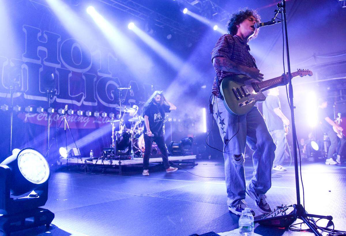 Emo band Hot Mulligan, the self-proclaimed #1 Hot New Band, performed a sold-out show on their Why Would I Watch Tour at The Fillmore in Charlotte on Tuesday, Nov. 21, 2023.