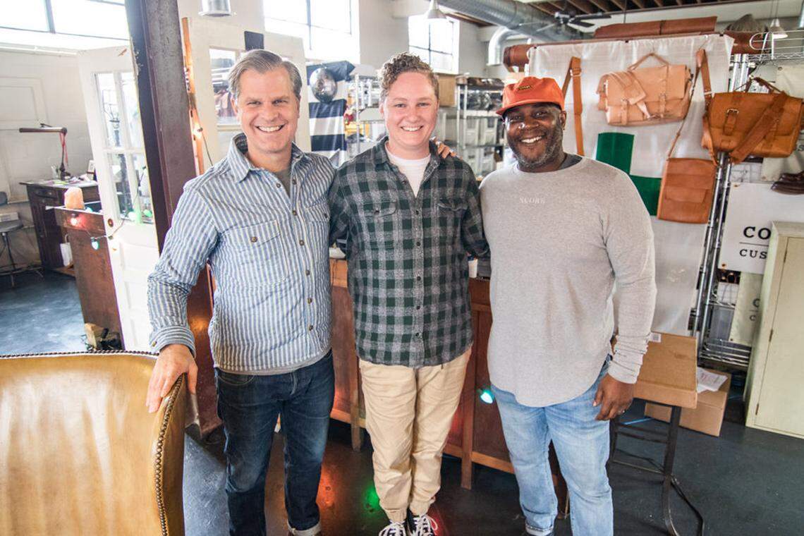 From left, Colsen Keane owner Scott Hofert and Director of Operations Bay Robinson and Outpost owner Jay Knox.