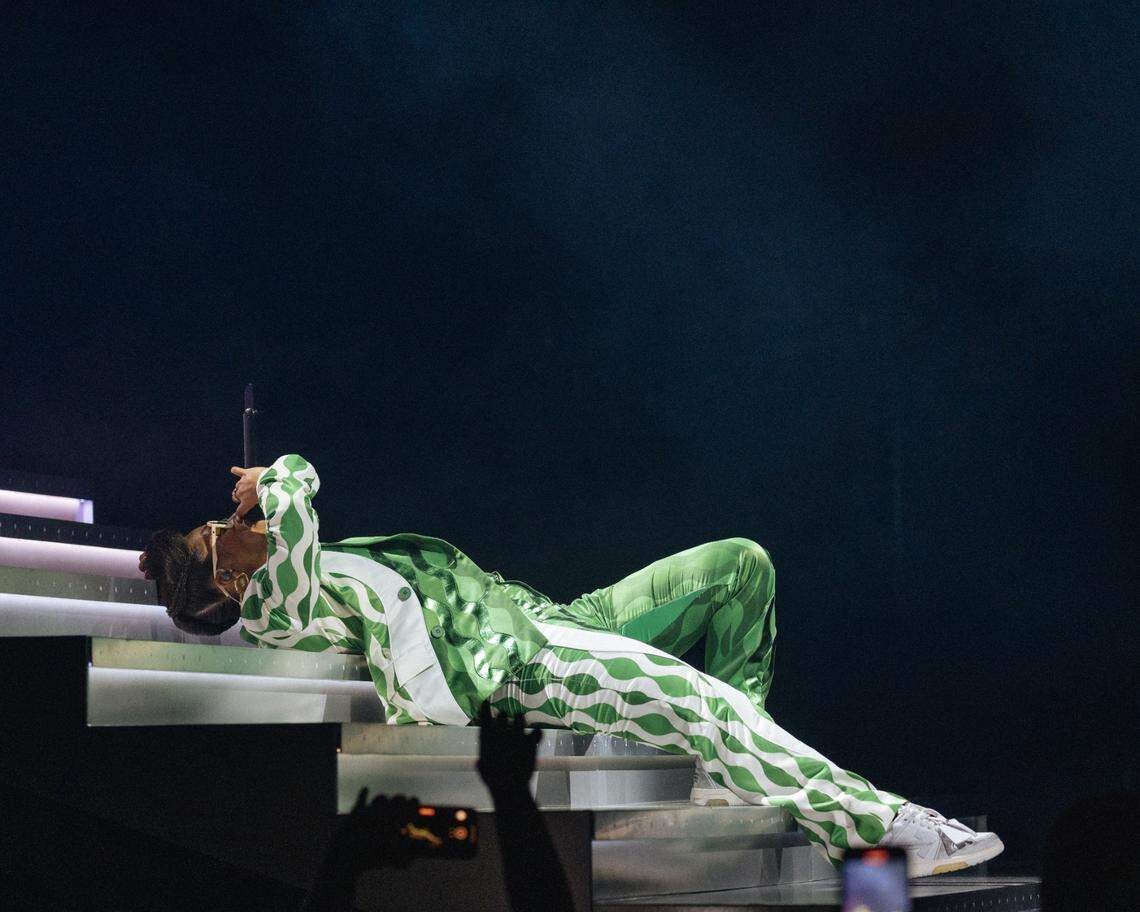 Alicia Keys performs at Spectrum Center in Charlotte on Sunday night.