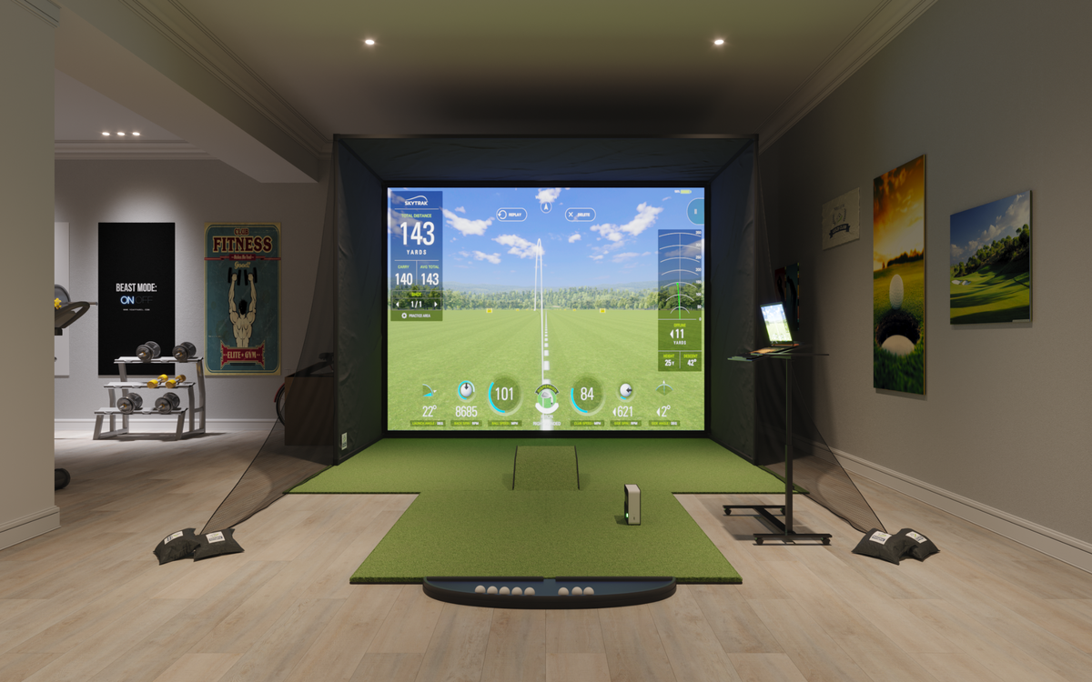 Rain or Shine, based in Charlotte, is an indoor, at-home simulated golf system company. The kit includes radar device hardware, golf course simulation software, turf, impact screens, heavy metal framing, brought together in-house. Rain or Shine also has its own line of hitting turf, screen enclosures and accessories.