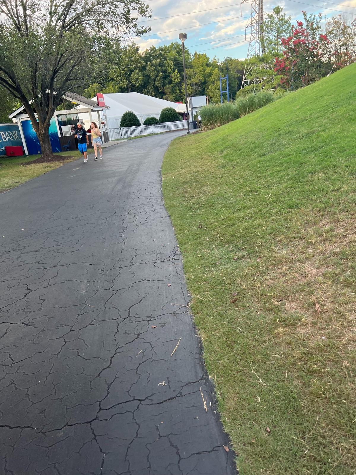 The scene on the footpath inside PNC Music Pavilion less than an hour before Logic came on stage Thursday evening.