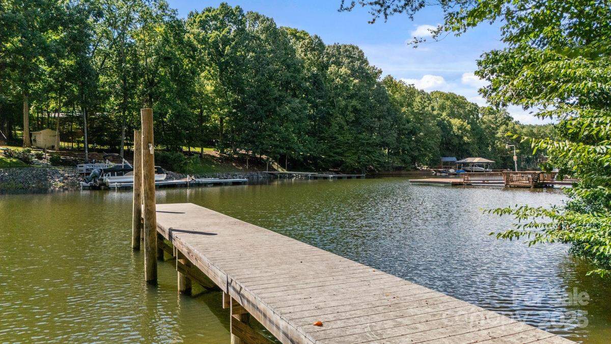 Ex-NASCAR driver Jamie McMurray‘s Lake Norman mansion includes this private dock off the 33.6-acre estate.