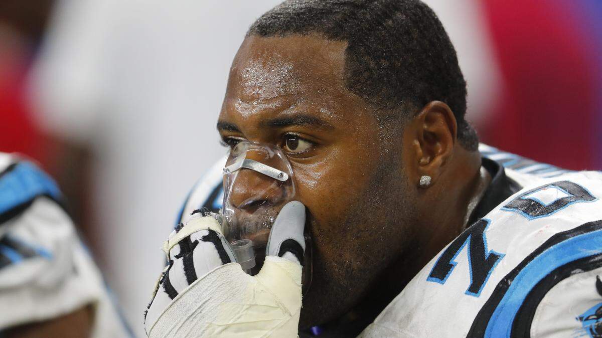 Carolina Panthers offensive guard Trai Turner (70) is missing former teammate Andrew Norwell on "Wing Night," but he's happy for Norwell, who signed a big free agent deal with the Jacksonville Jaguars.