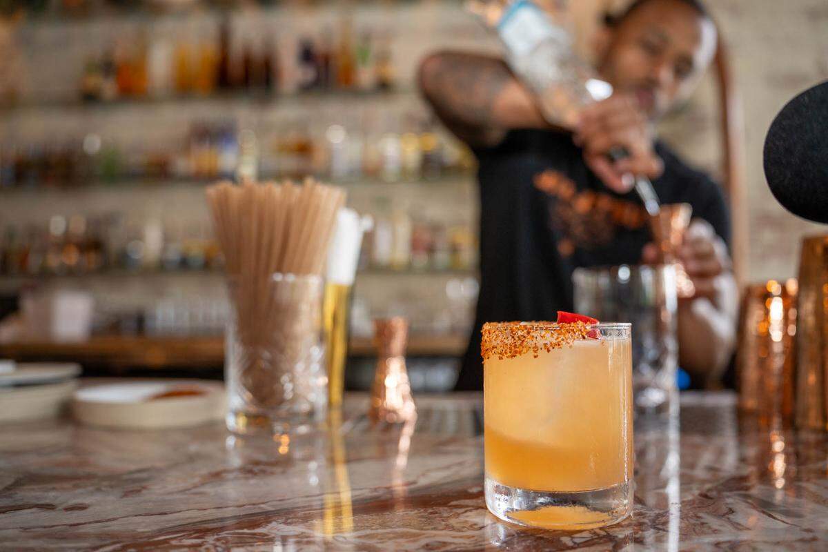 A spicy margarita at Puerta.
