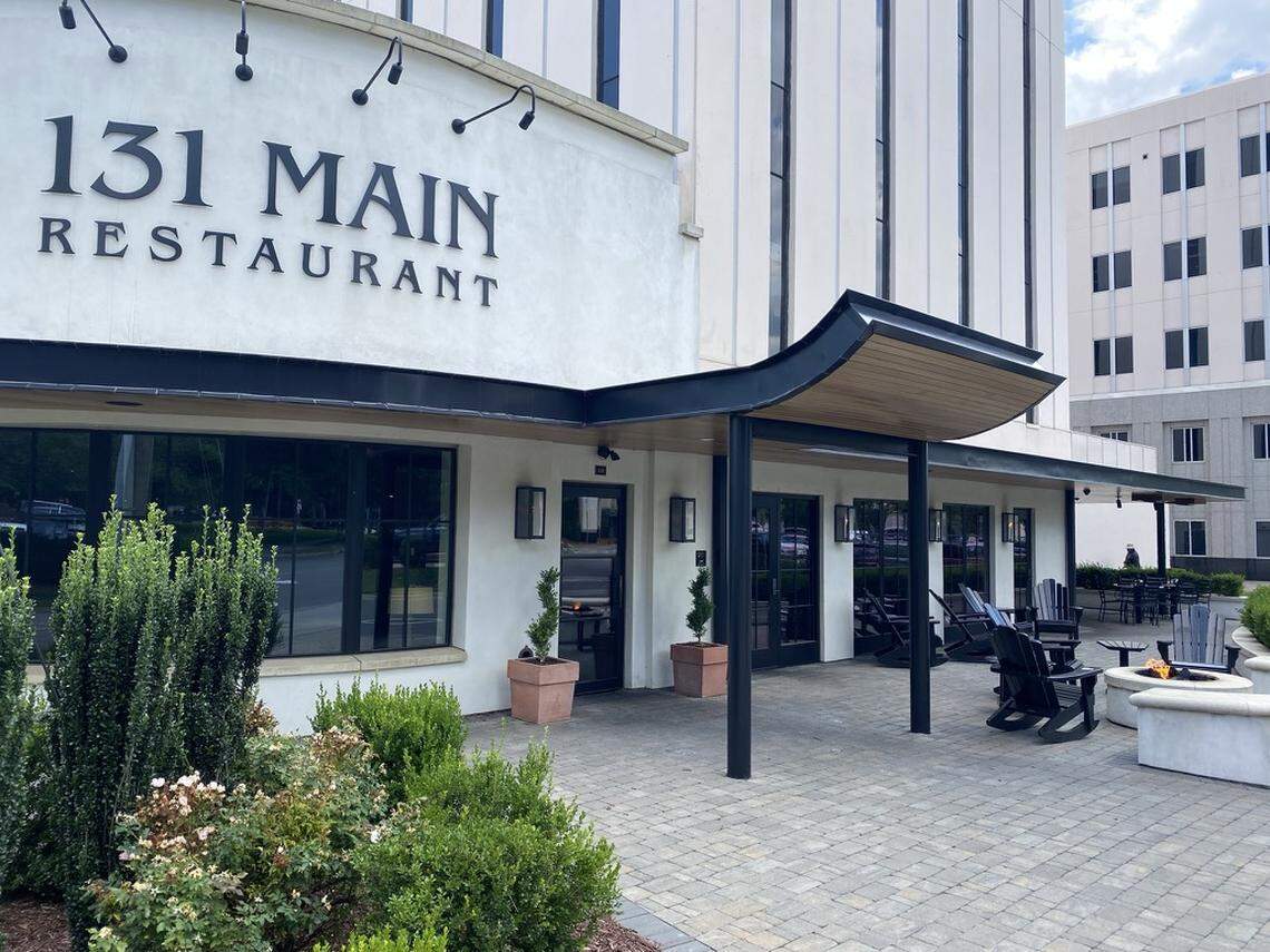 You can sit around a fire pit outside of 131 Main.