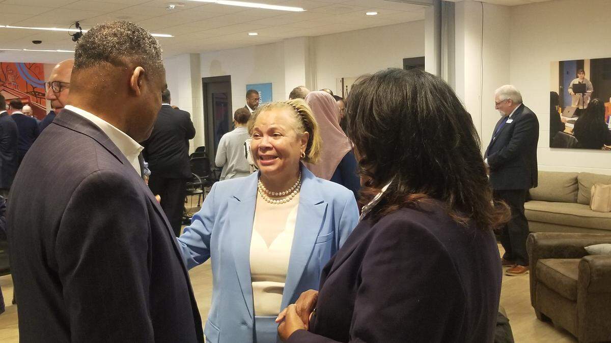 Mayor Vi Lyles, center, is looking forward to small businesses getting financial assistance through the new Charlotte Small Business Growth Fund.