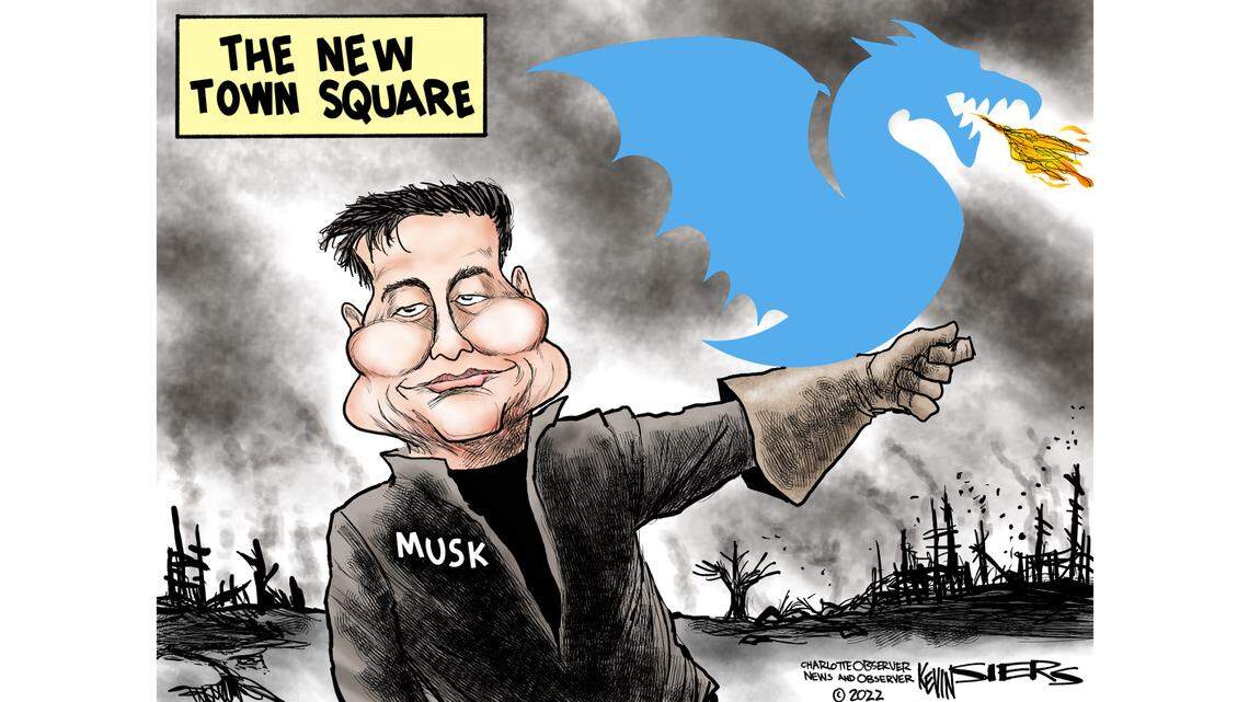 Kevin Siers cartoon: Musk’s Town Square