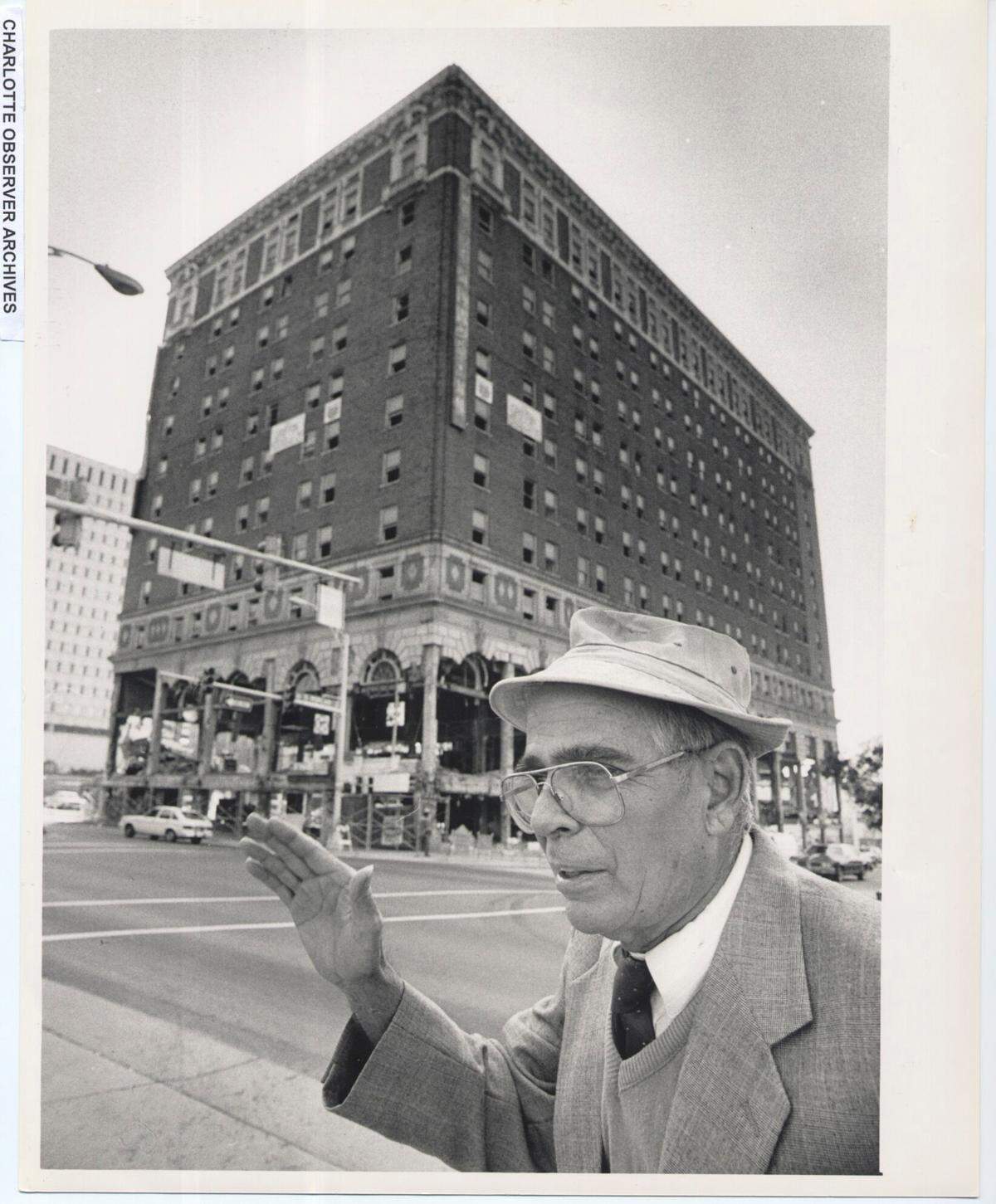 Alton Bland talks about some of the famous people that he met who stayed at the old Hotel Charlotte in its heyday. The hotel opened in 1924 with 250 rooms and soon became one of the city’s leading social centers, according to the Charlotte-Mecklenburg Historic Landmarks Commission. It was demolished in 1988. The 24-story Carillon Tower stands in its place.