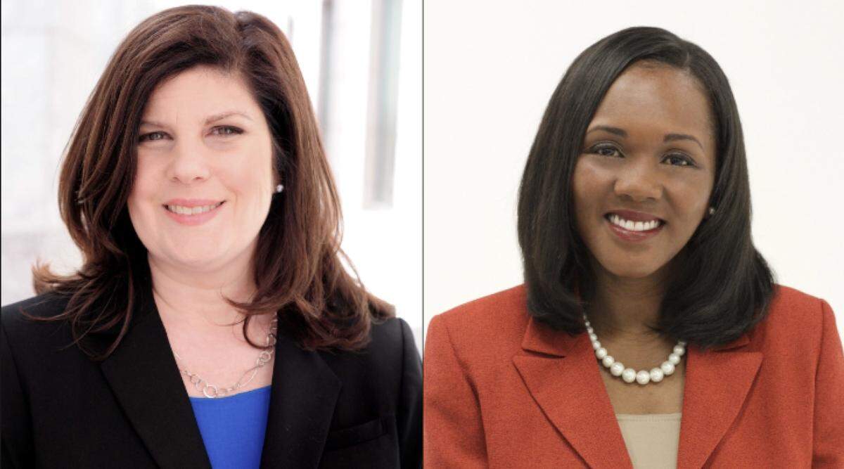 Incumbent Aretha Blake, right, soundly defeated challenger Lynna Moen in a Mecklenburg District Court race