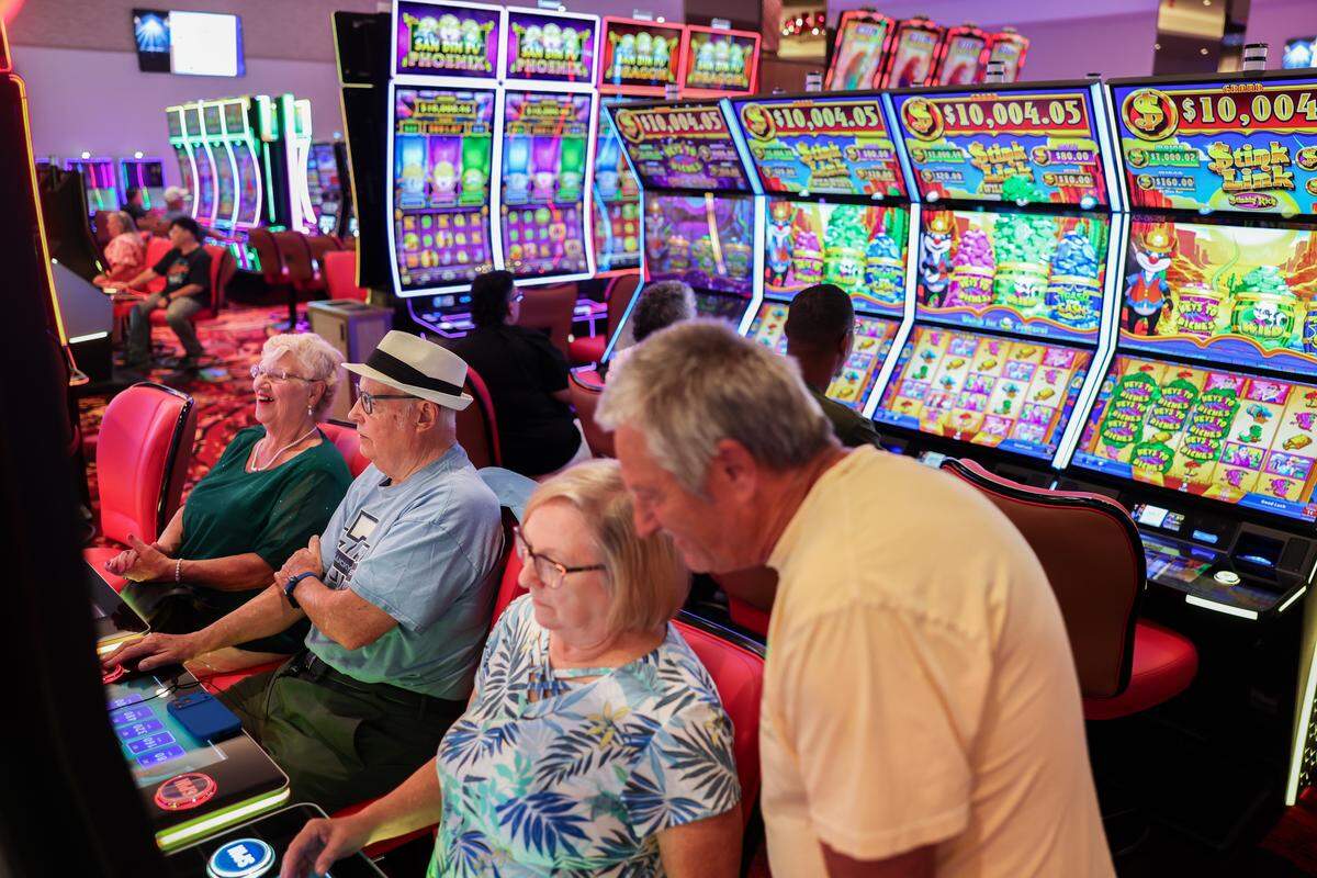 People gamble during the opening of the first part of the Catawba Indians' Catawba Two Kings Casino in Kings Mountain, N.C., on Wednesday, May 20, 2026. 