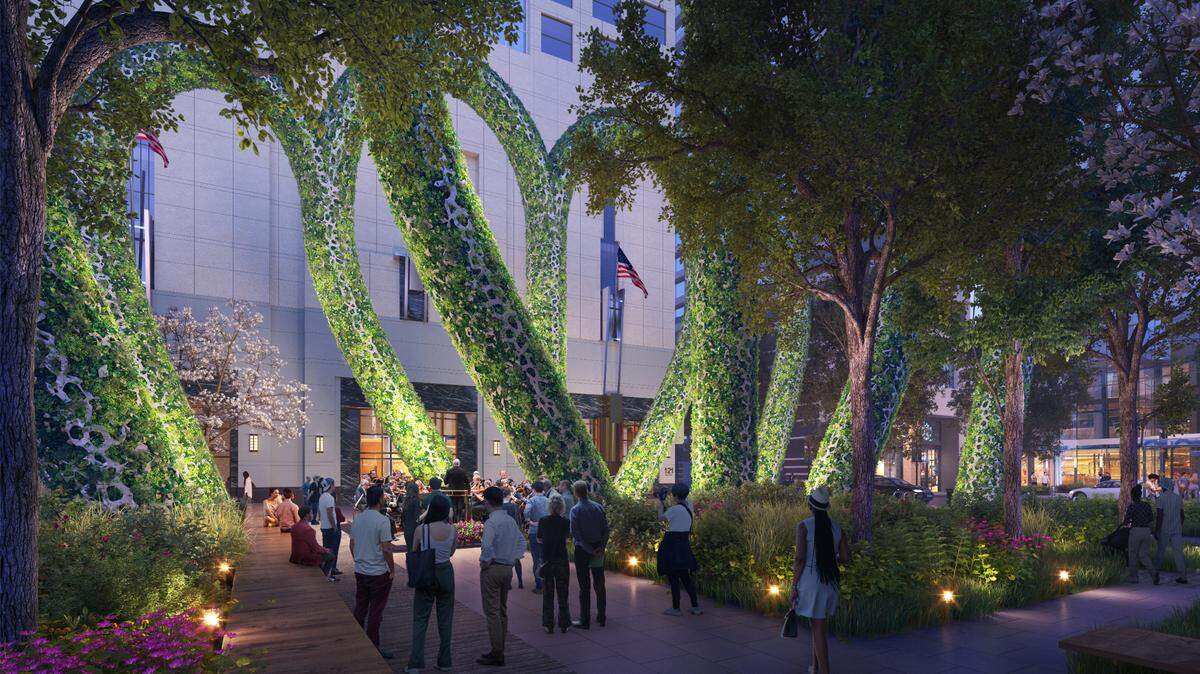 A rendering of one of the final ideas for McColl Park in uptown Charlotte.