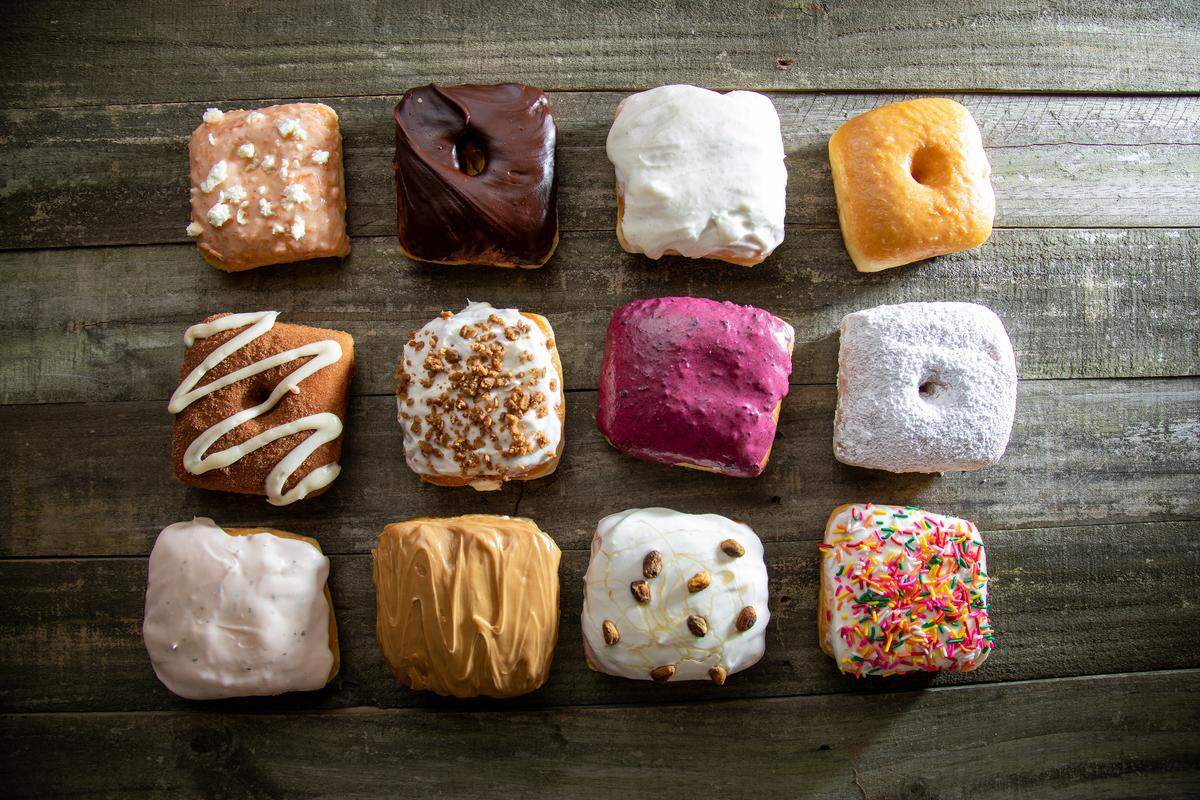 Your Mom’s Donuts makes square doughnuts using locally produced ingredients.