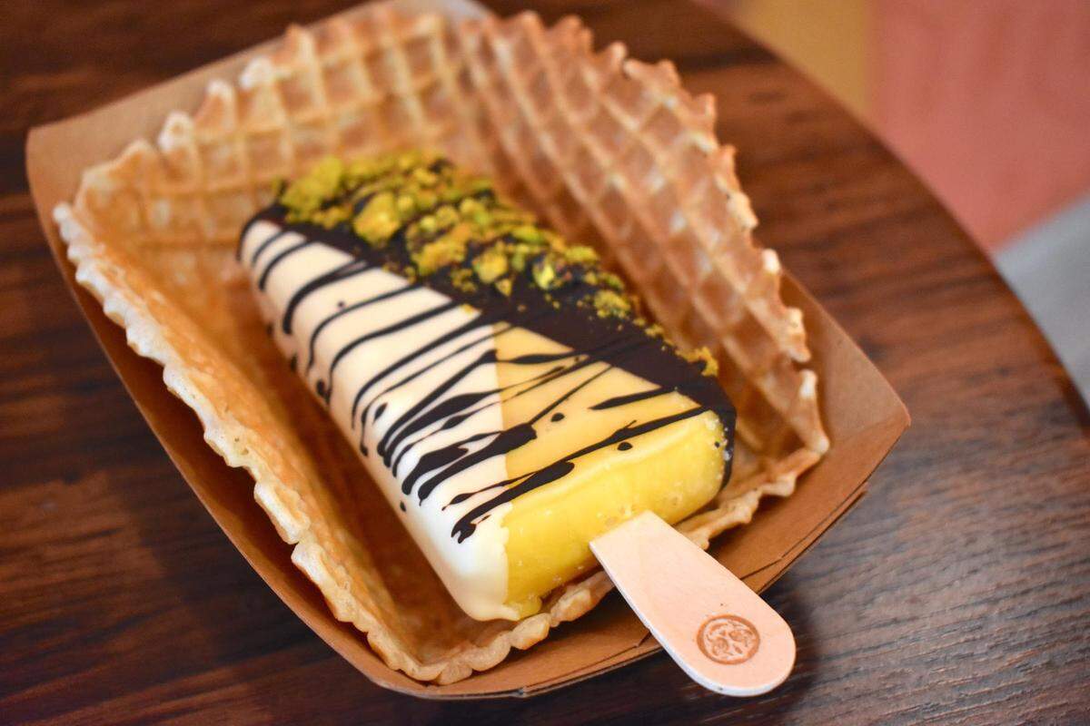 Paletas can be dipped, drizzled and covered in your preferred topping. An added bonus is that it can rest in a fresh waffle bowl.