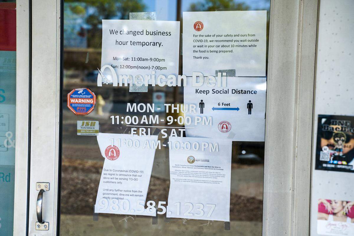 American Deli on April 4, 2020, during the COVID-19 pandemic.